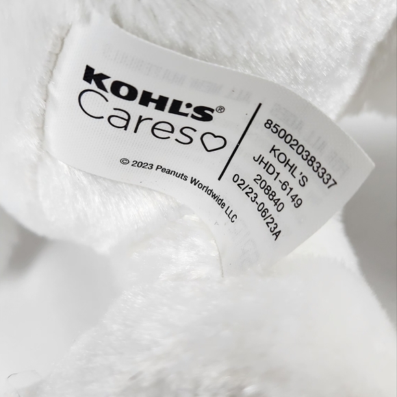 NEW Kohls Cares Peanuts Charlie Brown 12” Snoopy Stuffed Animal Plush Dog - Picture 5 of 9